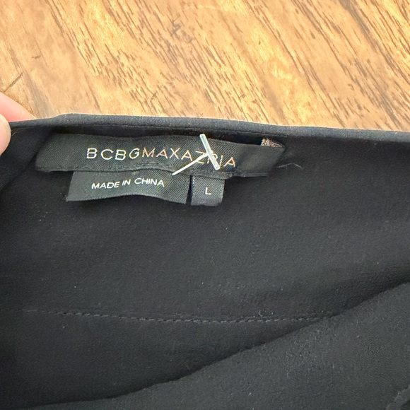 BCBGMaxazaria Black 100% Silk Cami Tank with Beaded Halter Top Detail Large - Picture 6 of 6